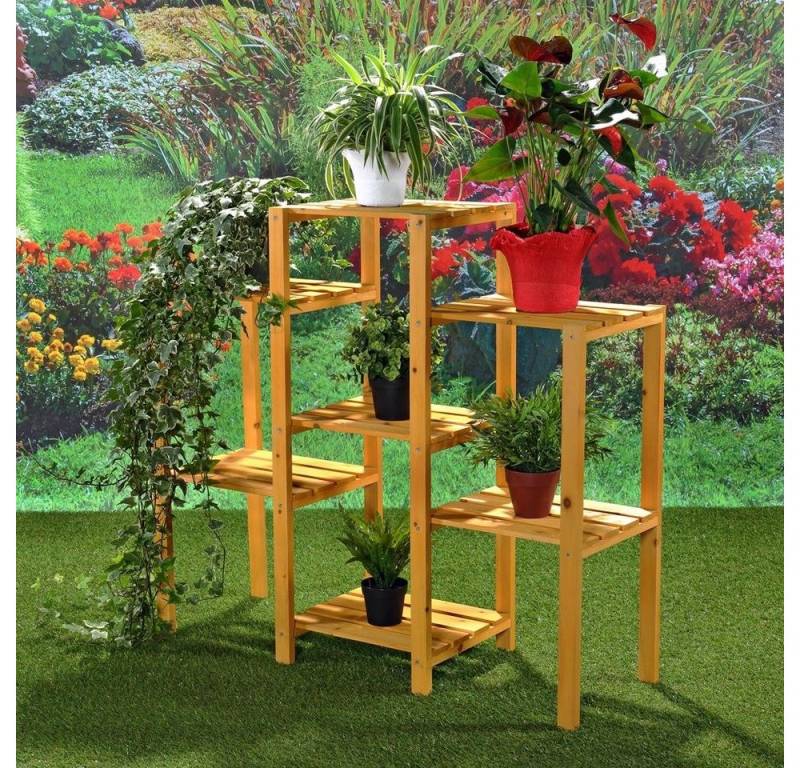 Feel2Home Blumenständer Blumentreppe Blumenregal Blumenpodest Pflanzregal Regal versch. Farben (1 St., Premium-Pflanzentreppe), Klassische Konstruktion von Feel2Home
