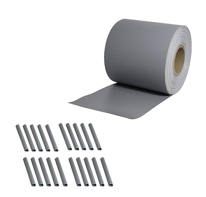 Feel2Home Sichtschutzstreifen PVC Sichtschutzstreifen 35 oder 65 Meter Hellgrau Grün Sichtschutz, (1-St., Sichtschutz aus PVC, blickdicht, mit 20x Clips), Blickdichte Qualität von Feel2Home
