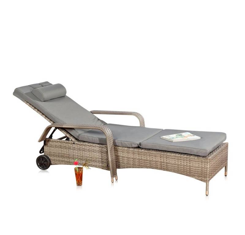 Feel2Home Gartenliege Sonnenliege Polyrattan Gartenlounge Liegestuhl Balkon versch. Farben, Mehrfach verstellbar Feel2Home Gartenliege Sonnenliege Polyrattan Gartenlounge Liegestuhl Balkon versch. Farben, Mehrfach verstellbar von Feel2Home