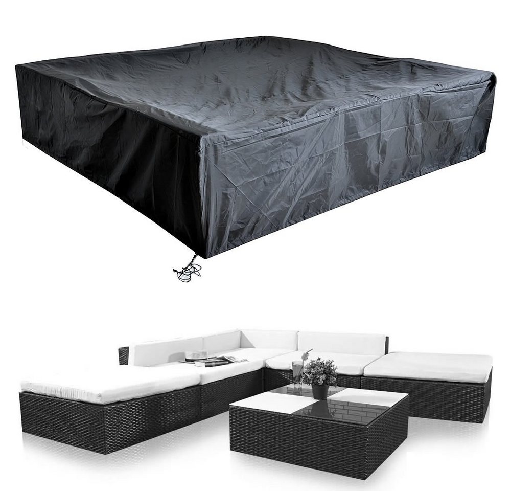 Feel2Home Gartenmöbel-Schutzhülle Schutzhülle 240x240x52 Schwarz Gartenmöbel Rattan Abdeckung Plane, 100% Polyethylengewebe von Feel2Home