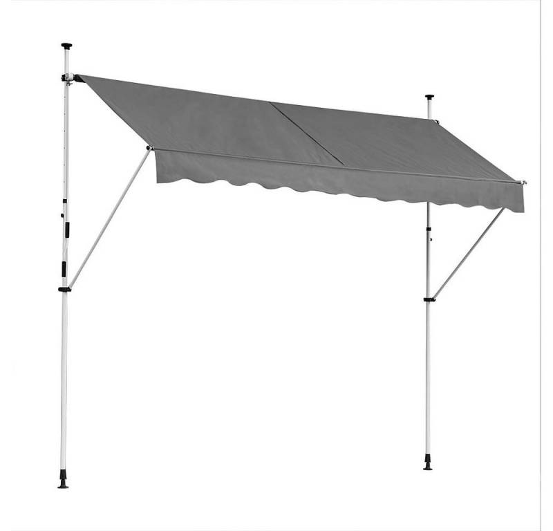 Feel2Home Klemmmarkise Klemmmarkise 150-400cm Balkon Sonnenschutz Terrasse versch. Farben Gummierter Standfuß für besseren Halt von Feel2Home