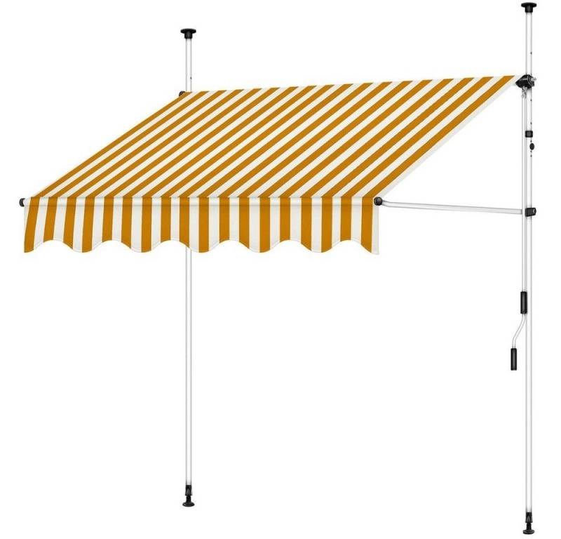 Feel2Home Klemmmarkise LED Klemmmarkise 150-400cm Balkon Markise Sonnenschutz versch. Farben Klemmmontage von Feel2Home