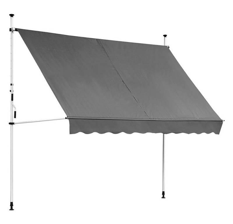 Feel2Home Klemmmarkise LED Klemmmarkise 150-400cm Balkon Markise Sonnenschutz versch. Farben Klemmmontage von Feel2Home