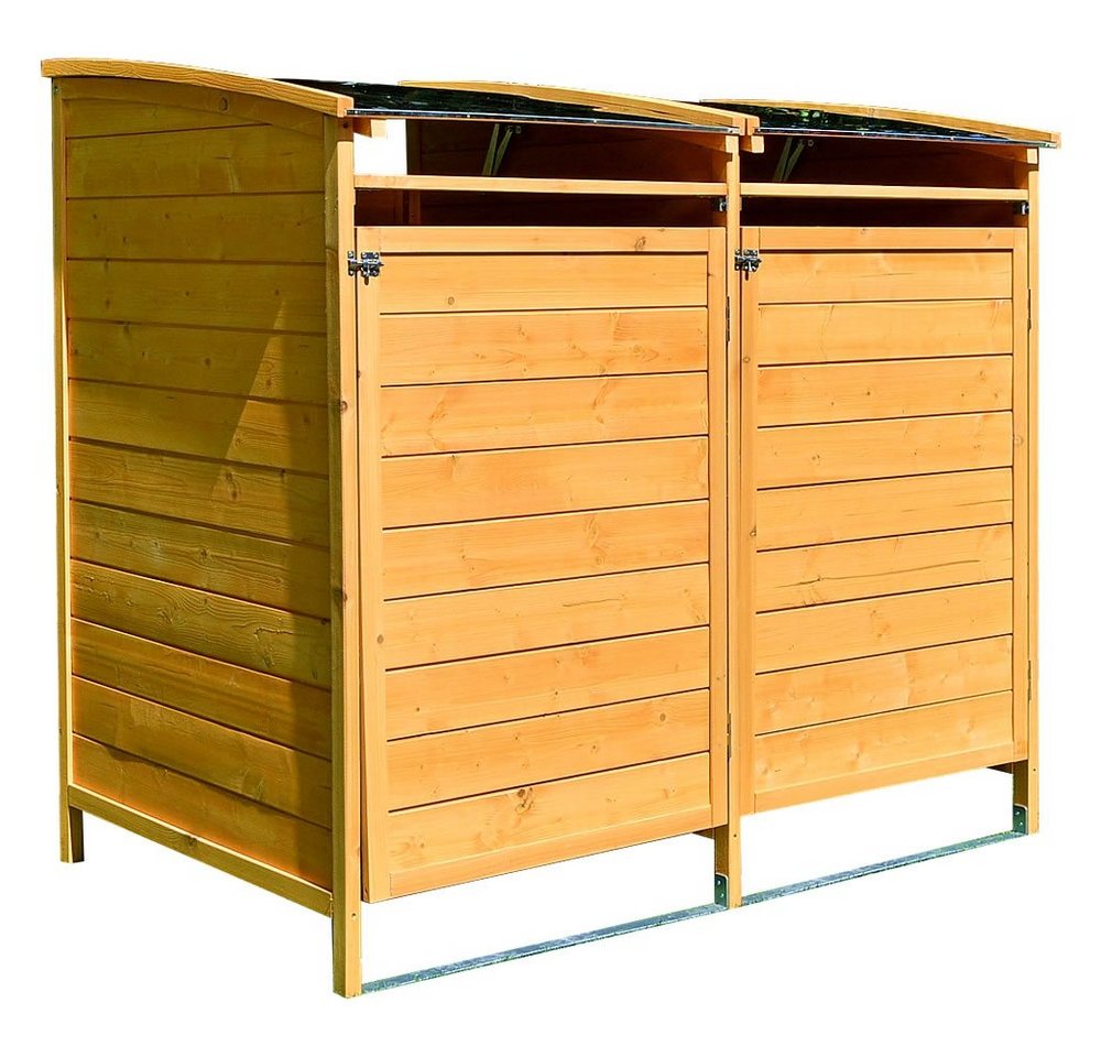 Feel2Home Mülltonnenbox Mülltonnenverkleidung braun/weiß Doppelbox 2x 120L u. 240L Gartenbox, witterungsbeständig Feel2Home Mülltonnenbox Mülltonnenverkleidung braun/weiß Doppelbox 2x 120L u. 240L Gartenbox, witterungsbeständig von Feel2Home