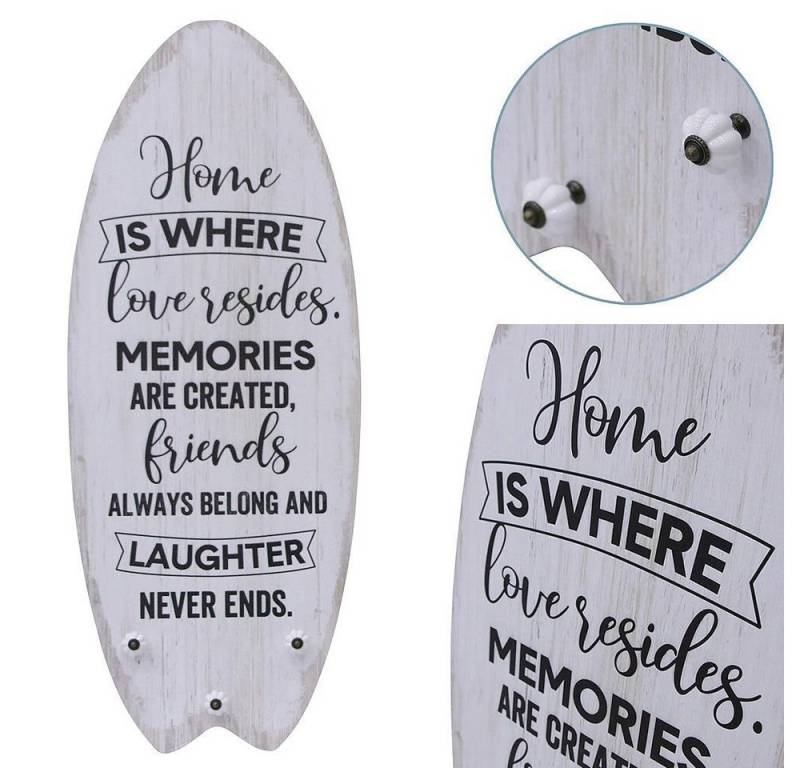 Feel2Home Wandgarderobe Plankenschild Surfboard mit Kleiderhaken Holzbild verschiedene Motive (Garderobe), Surfbrett Optik Feel2Home Wandgarderobe Plankenschild Surfboard mit Kleiderhaken Holzbild verschiedene Motive (Garderobe), Surfbrett Optik von Feel2Home
