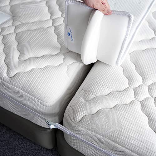 FeelAtHome Liebesbrücke zum Verbinden von Zwei Einzelbetten zu einem Doppelbett - Matratzenkeil Macht aus Zwei Einzelmatratzen eine Doppelmatratze - Matratzenverbinder mit Matratzenhalter Gurt von FeelAtHome