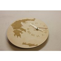 Einzigartige Form Nach Maß Griechenland Landuhr Karte Aus Holz Ich Bin von FeelMyCraft
