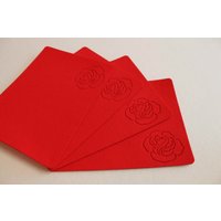 Filz Platzset Rosa Blume Dekoration Mat Tisch 4Er Set Laser Cut von FeelMyCraft