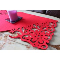 Filz-Tischdecke Tischsets 30, 5 X 70 cm. Blütendesings von FeelMyCraft