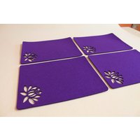 Filz Tischset Blumendekoration Matte 4 Stück Laser Cut Filz Tischset Blumendekoration Matte 4 Stück Laser Cut von FeelMyCraft