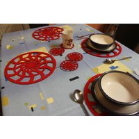 Filz Tischsets Und Untersetzer Circle Spiral Helix Designs 8Er Set von FeelMyCraft
