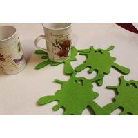 Filzuntersetzer - Set Aus 6 Filzuntersetzern Splash Stain Spot Design von FeelMyCraft