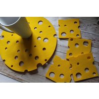 Multi Tischsets Und Untersetzer Lustige Käse Form Farbe Set Mit 8 Stück | 4 4 Untersetzer von FeelMyCraft