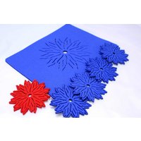 One Line Minimalist Graue Und Mehr Gefilzt Farbe Tischsets Untersetzer Flames Aster Flower Filz Set Von 8 Stück von FeelMyCraft