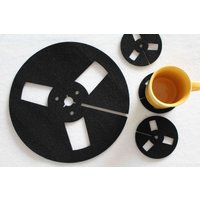 Retro Style Reel-To-Reel Tape Form Filz Tischsets Und Untersetzer Matten Set Von 4 Laser Cut von FeelMyCraft