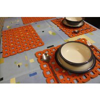 Tischset Kreis Runde Designs Filz Tischsets Set Mit 6 von FeelMyCraft