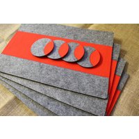 Tischsets Drei Stück Einfache Form Rechteck Mix Farbe Filz Set Von 6 Zusammen Nähen + Gratis Untersetzer von FeelMyCraft