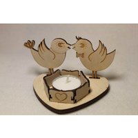 Valentinstag Teelicht Garten Vogel Kerzenhalter Aus Holz Laterne von FeelMyCraft