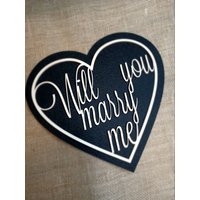 Willst Du Mich Heiraten Holzschild Herzform Wandkunst Verlobungsvorschlag Zeichen Für Hochzeit, Braut Zeichen, Hölzernes Hängendes Verlobungszeichen von FeelMyCraft