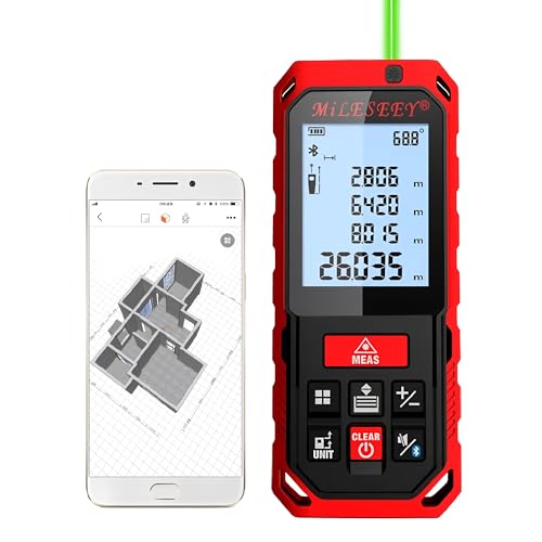 Laser-Entfernungsmesser mit Bluetooth S2 grüner Laser-Entfernungsmesser Digitaler Laser-Entfernungsmesser Laser-Maßband Diastimeter Werkzeug (Grün+BT-100M) von FeelTech
