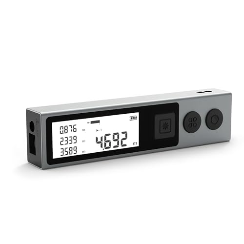 Verbesserter Entfernungsmesser mit Bluetooth M130 Mini Laser-Entfernungsmesser Hintergrundbeleuchtung Bluetooth Tragbares Heim-Messgerät (M130 40M+BT) von FeelTech