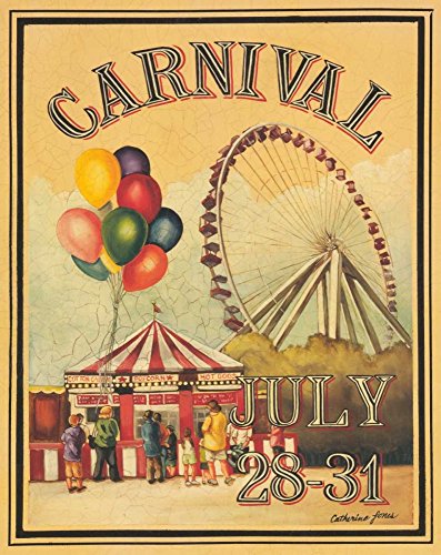 ART-PRINT-on-matt-paper-220gr- Carnival Jones Catherine - Schilder vertikale Bild Vergnügungspark Fahrten Riesenrad Ballons Zirkus y Fine Art Print 31_X_24_in von Feeling at home