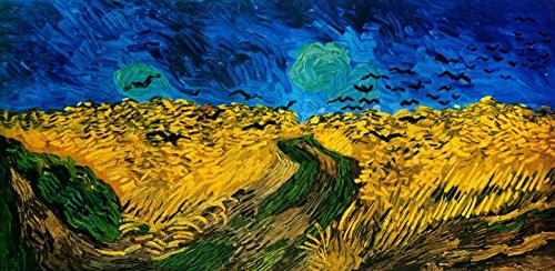 ART-PRINT-on-matt-paper-220gr- Crows Over Weizenfeld Van Gogh Vincent – Tiere horizontales Bild Tiere Vögel Landschaften und Landschaft Prärien und Kunst P 13_X_29_in von Feeling at home