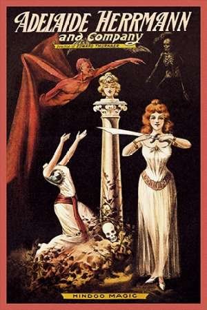 ART-PRINT-on-matt-paper-220gr- Magicians: Adelaide Herrmann and Company: Hindoo Magic Alexander C. - Museo vertikales Bild Vintage Kunstdruck 31_X_20_in von Feeling at home