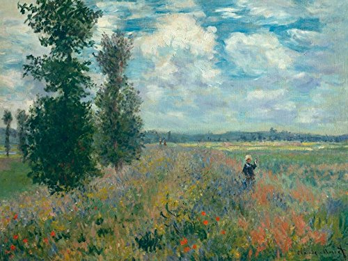 ART-PRINT-on-matt-paper-220gr- Poppy Fields near Argenteuil Monet Claude - Europäisches horizontales Bild Poppy Fields near Argenteuil Kunstdruck 24_X_33_in von Feeling at home