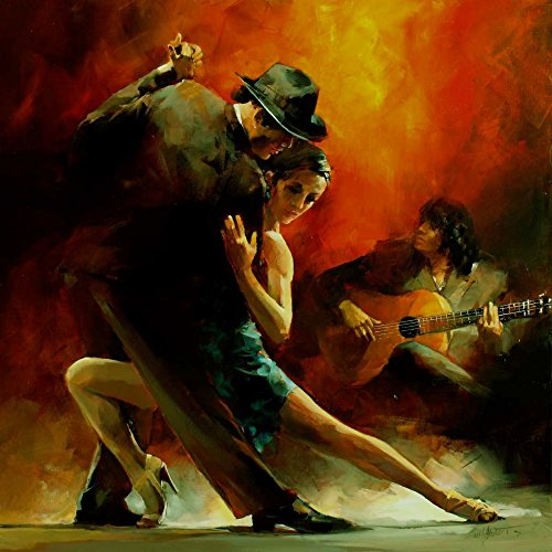 ART-PRINT-on-matt-paper-220gr- Tango Argentino III Haenraets Willem - europäisches quadratisches Bild Frauen Frau wandernd Kunstdruck 12_X_12_in von Feeling at home