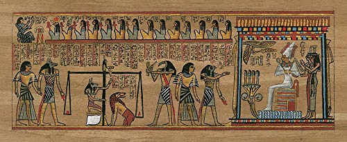 Feeling at home KUNSTDRUCK auf MATTE PAPIER 220gr Ägyptischer Papyrus mit Pharao anonymous - Figurativ horizontal Poster Pharao alter Ägypten ägyptisch Bild auf Papier cm_54_X_135 von Feeling at home