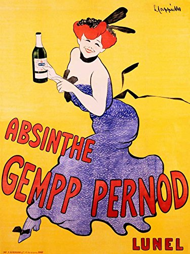 Feeling at home KUNSTDRUCK auf MATTE PAPIER 220gr Absinth Gempp Pernod 1903 Cappiello Leonetto - Jahrgang vertikale Poster Absinth Gempp Pernod 1903 Bild auf Papier cm_125_X_94 von Feeling at home
