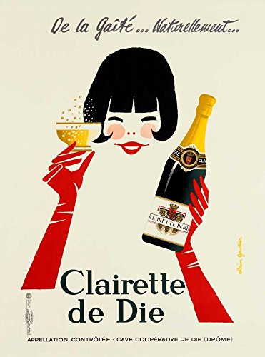 Feeling at home KUNSTDRUCK auf MATTE PAPIER 220gr Clairette de Die Gauthier Alain - Zeichen vertikale Poster Werbung Vintage Werbung Bild auf Papier cm_87_X_64 von Feeling at home
