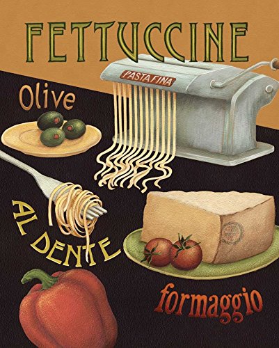 Feeling at home KUNSTDRUCK auf MATTE PAPIER 220gr Fettuccine Brissonnet Daphne - Lebensmittel vertikale Poster Teigwaren Italien italienische Lebensmittelmedit Bild auf Papier cm_58_X_45 von Feeling at home