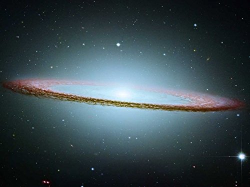 Feeling at home KUNSTDRUCK auf MATTE PAPIER 220gr M104 - Die Sombrero-Galaxie - gefärbt mit Infrarotdaten NASA - Astronomie & Raum horizontal Poster Astronomie- und Raumstars G cm_76_X_101 von Feeling at home