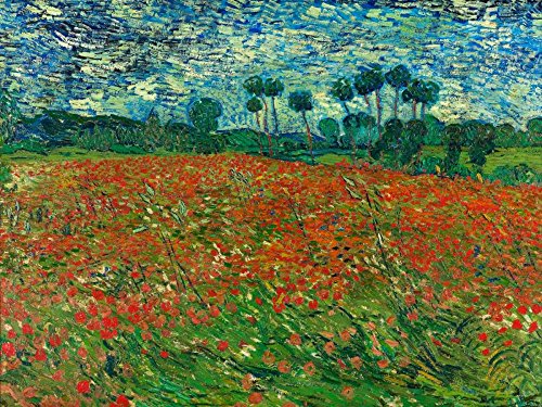 Feeling at home KUNSTDRUCK auf MATTE PAPIER 220gr Mohnfeld Van Gogh Vincent - Landschaft horizontal Poster Mohnfeld Bild auf Papier cm_65_X_87 von Feeling at home