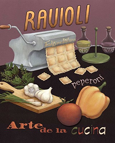 Feeling at home KUNSTDRUCK auf MATTE PAPIER 220gr Ravioli Brissonnet Daphne - Lebensmittel vertikale Poster Teigwaren Italien italienische Lebensmittelmedit Bild auf Papier cm_58_X_45 von Feeling at home