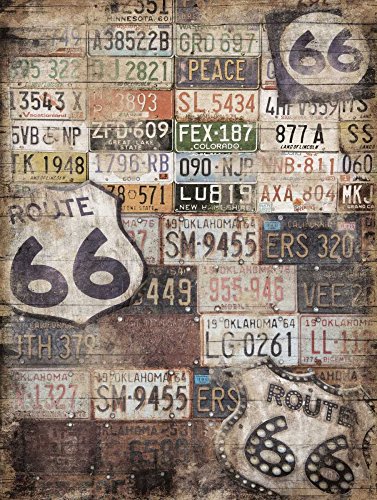 Feeling at home KUNSTDRUCK auf MATTE PAPIER 220gr Route 66 Grey Jace - Zeichen vertikale Poster Globale Reise-Typografie Multi Bild auf Papier cm_56_X_42 von Feeling at home