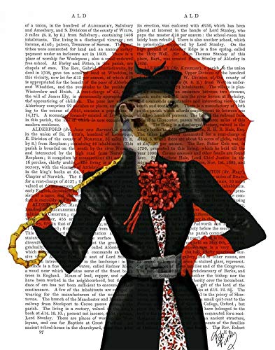 KUNSTDRUCK auf GEROLLTE LEINWAND Eleganter Greyhound und roter Regenschirm Fab Funky - Tiere vertikale Leinwandbilder auf 380gr 100% baumwolle cm_71_X_55 von Feeling at home