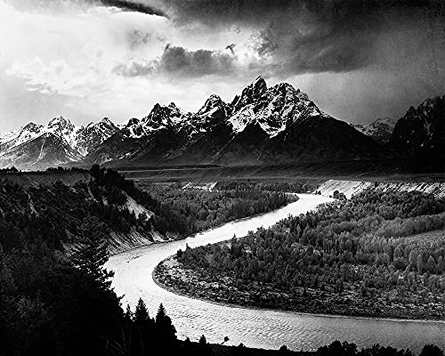 KUNSTDRUCK auf MATTE PAPIER 220gr Die Tetons - Snake River, Grand Teton National Park, Wyoming, 1941 Adams Ansel - Fotografie horizontal Poster Fotografie Bild cm_98_X_122 von Feeling at home