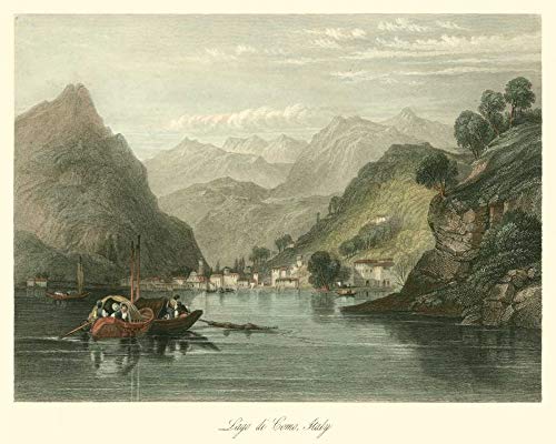 Feeling at home KUNSTDRUCK auf MATTE PAPIER 220gr Lago di Como, Italien Leitch W.L. - Landschaft horizontal Poster Antike Europäische Europa Italien Bild auf Papier cm_56_X_70 von Feeling at home