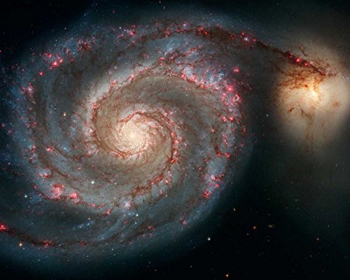 KUNSTDRUCK auf MATTE PAPIER 220gr M51 - Die Whirlpool-Galaxie NASA - Astronomie & Raum horizontal Poster Astronomie- und Raumstars Gala Bild auf Papier cm_81_X_101 von Feeling at home