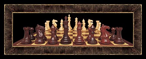 KUNSTDRUCK auf MATTE PAPIER 220gr Schach II Pela - Spiele & Sportarten horizontal Poster Schachbrett Spielstrategie Bräune Bild auf Papier cm_31_X_83 von Feeling at home