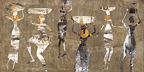 Kunstdruck auf Holz, Afrikanischer Tanzfelder, Cynthia, afrikanisches horizontales Bild, afrikanischer Tanz, 63 x 130 cm Kunstdruck auf Holz, Afrikanischer Tanzfelder, Cynthia, afrikanisches horizontales Bild, afrikanischer Tanz, 63 x 130 cm von Feeling at home