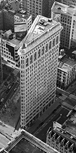 Kunstdruck auf Holz, Flatiron Building NYC Davidson Cameron – Fotografie vertikales Bild Flatiron Building NYC, Kunstdruck, 51 x 25 cm von Feeling at home