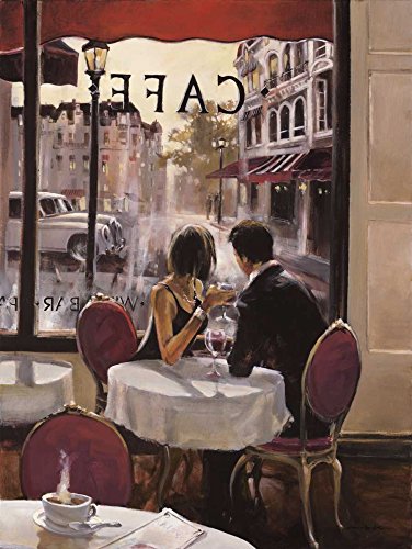 Kunstdruck auf Holz gespannt, Bars After Hours Heighton Brent, europäisches vertikales Bild, Café, romantisch, 73 x 55 cm von Feeling at home