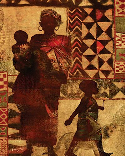 Kunstdruck auf mattem Papier, 220 g, Mutter und Kinder, Yang Eric – ethnisches vertikales Bild, Mutter Kinder, Kunstdruck, 66 x 50 cm von Feeling at home