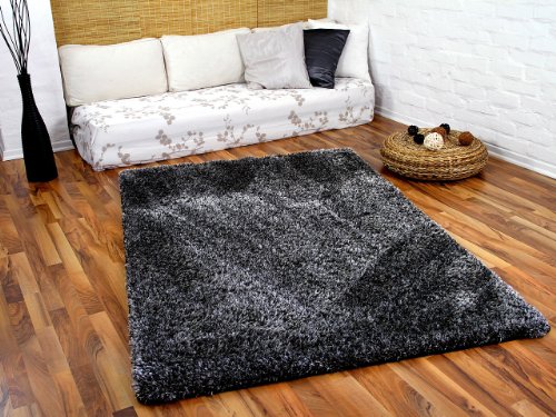 Feeling Hochflor Shaggy Teppich Mix Anthrazit in 24 Größen von Feeling