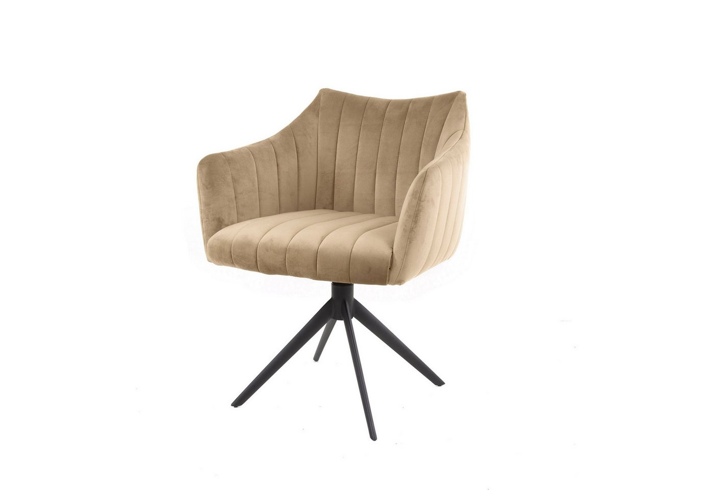 Feeling4Home Armlehnstuhl 2er-Set Armlehnstuhl Armovell Drehbar - Samt, Champagner, Weicher und bequemer Stoff von Feeling4Home