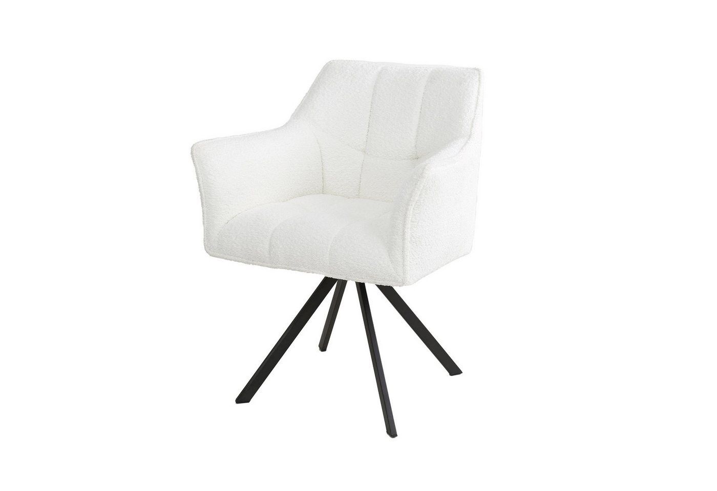 Feeling4Home Armlehnstuhl 2er-Set Armlehnstuhl Spinras Drehbar - Boucle, Weiß von Feeling4Home